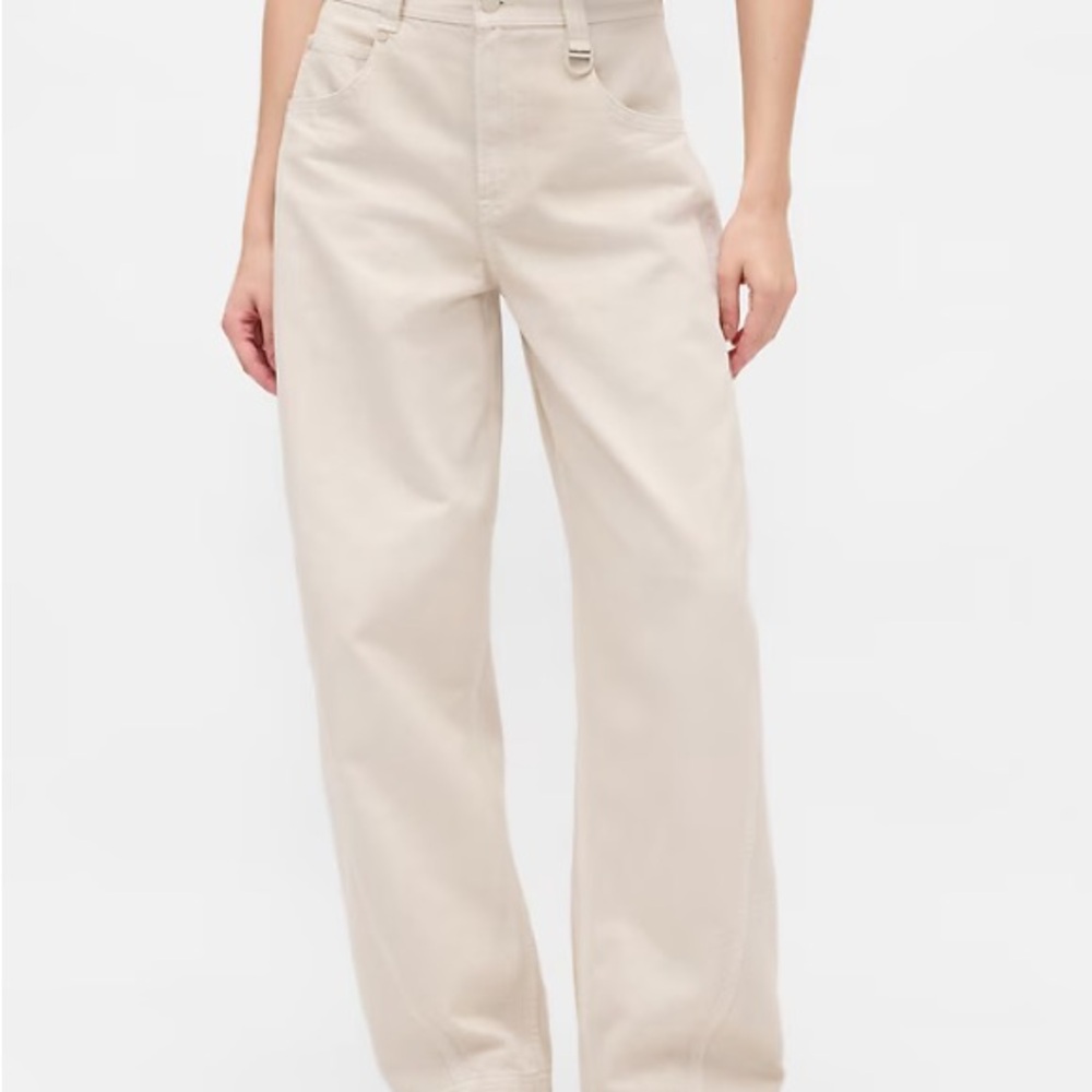 Gap x Beis High Rise Barrel - Cream